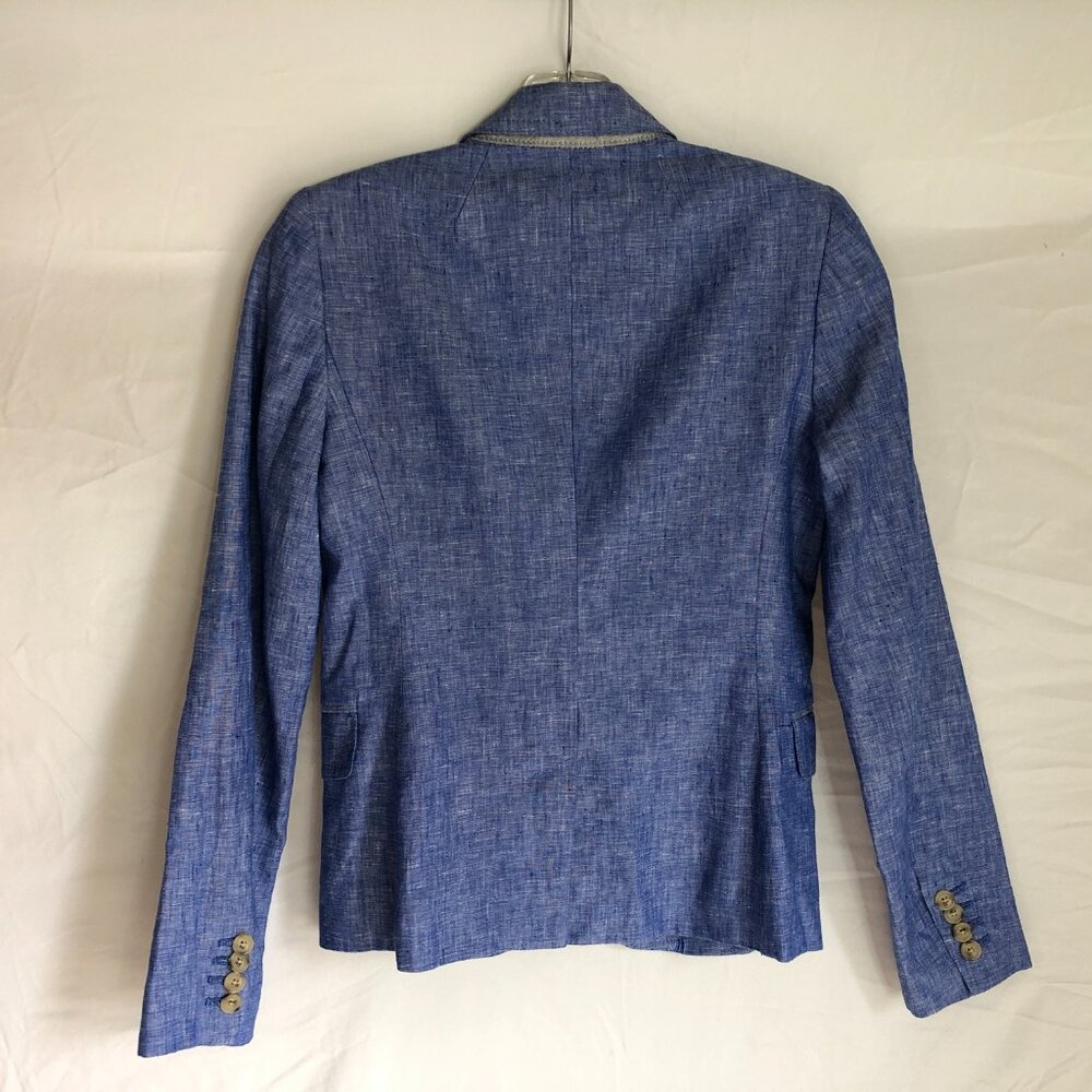 J. Crew Blue Textured Linen-Blend Blazer - Picture 5 of 6